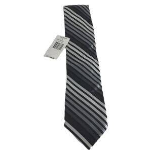 Ted Baker London Black And White Stripe Silk Tie New
